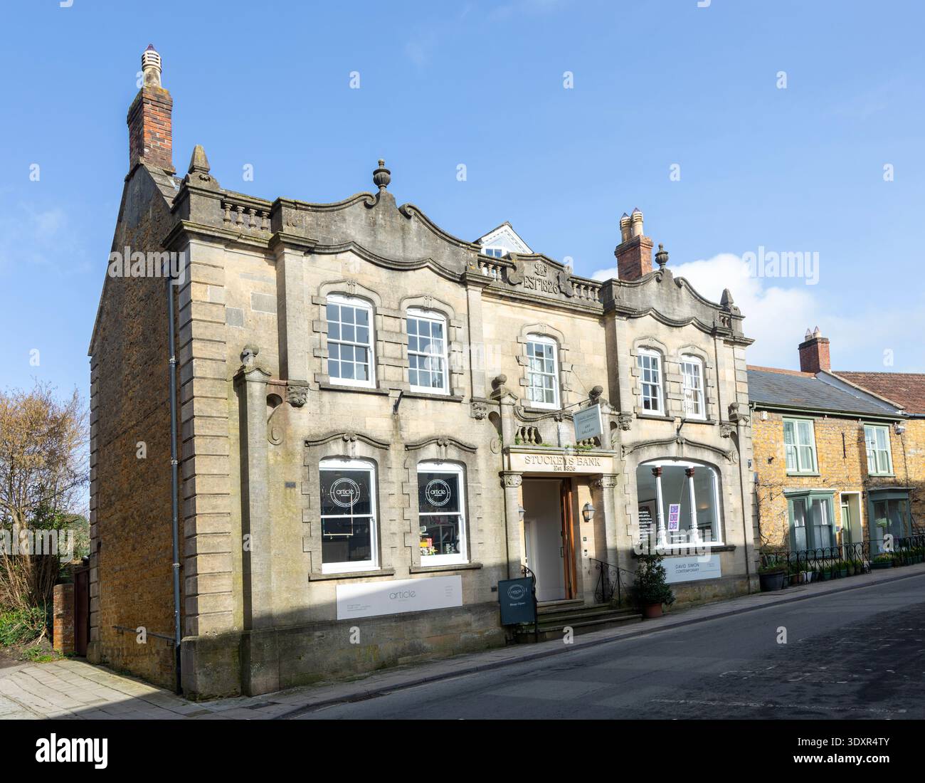 Ancien bâtiment historique de Stuckeys Bank, High Street, centre-ville de Castle Cary, Somerset, Angleterre, Royaume-Uni Banque D'Images