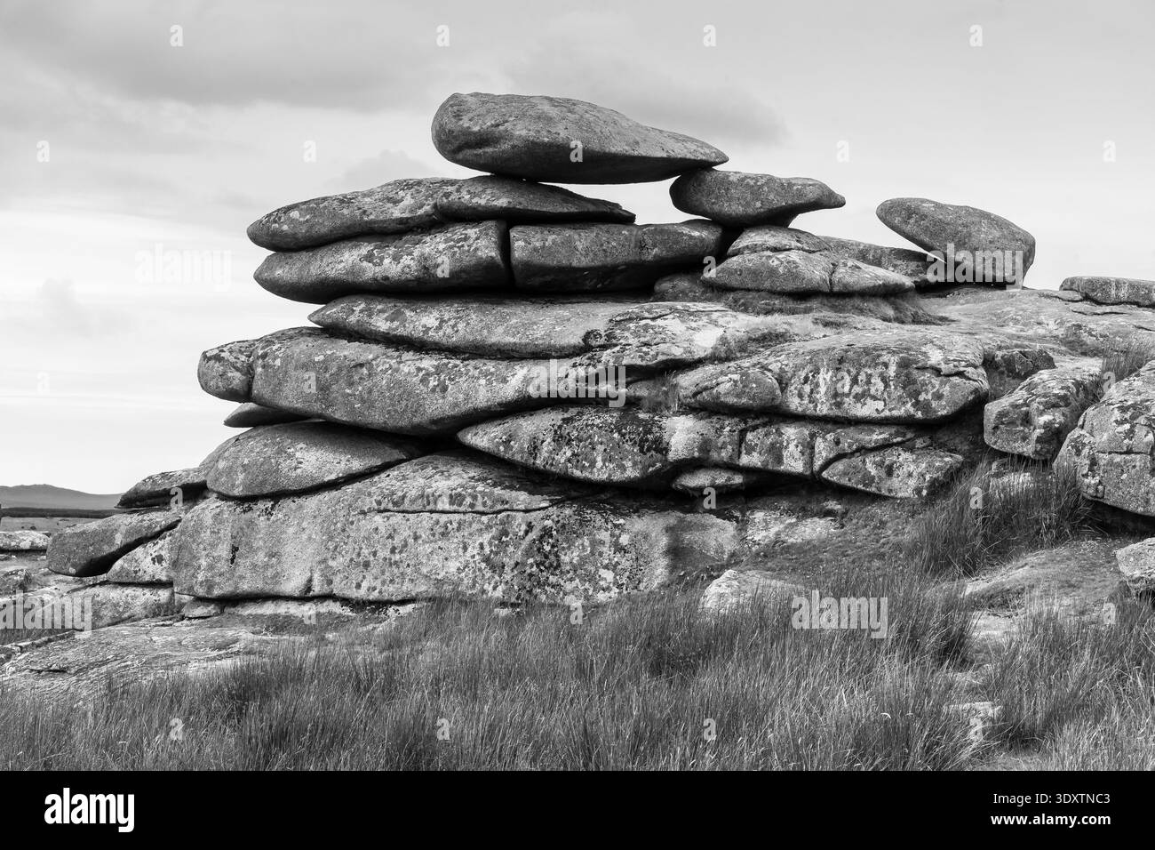 Formations rocheuses granitiques sur Stowe's Hill près de Minions sur Bodmin Moor, Cornouailles, Royaume-Uni Banque D'Images