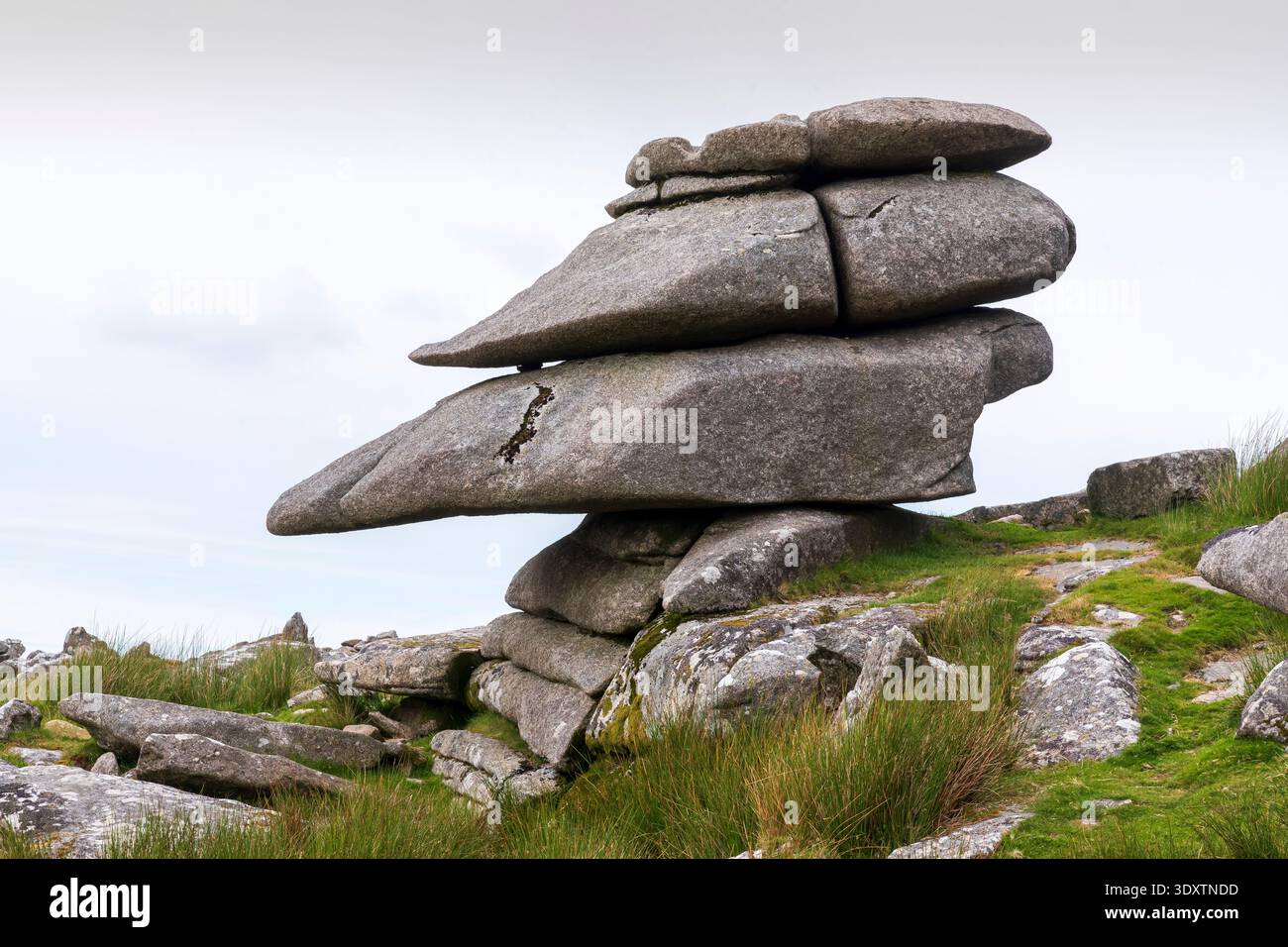 Formation rocheuse granitique sur Stowe's Hill près de Minions sur Bodmin Moor, Cornouailles, Royaume-Uni Banque D'Images