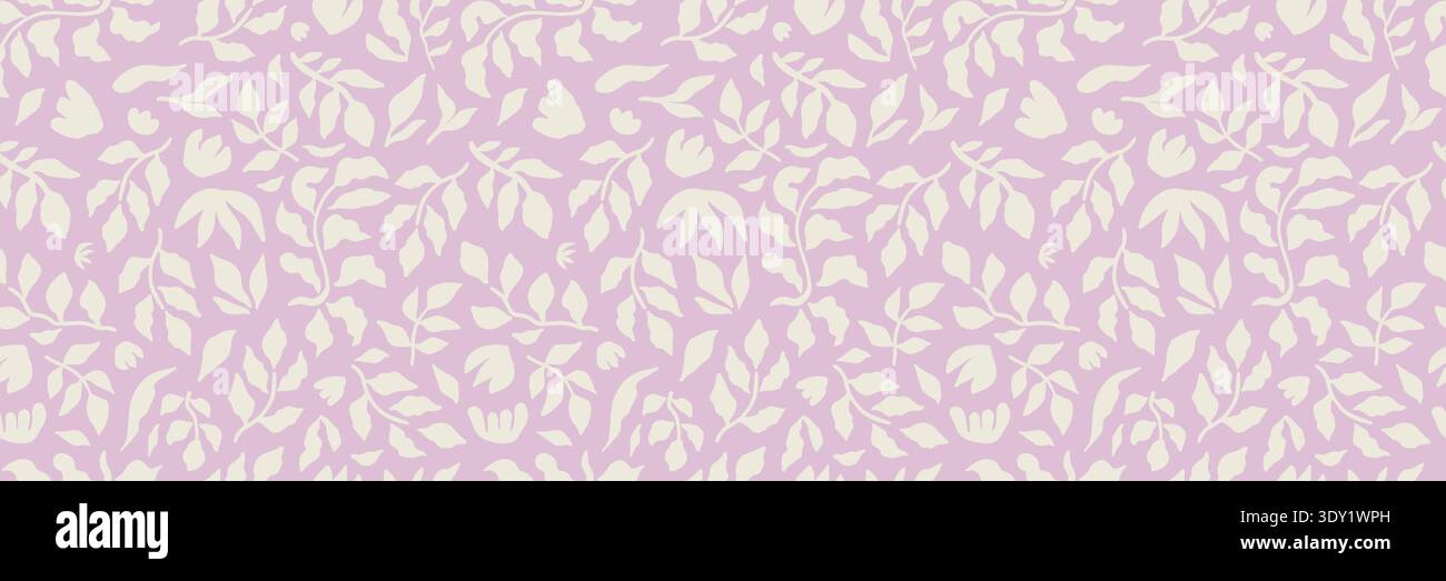 Motif floral moderne sans couture. Formes botaniques mignonnes, découpes puériles aléatoires de feuilles tropicales, fleurs et branches, illustration vectorielle d'art abstrait décoratif. Fond de fleur rose Illustration de Vecteur