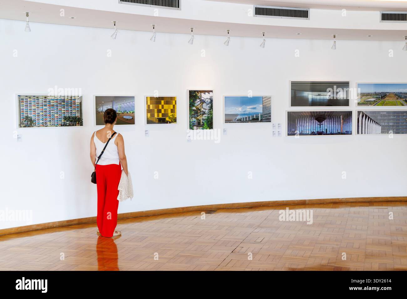 Exposition de photographies, Casa do Baile, Centre d'urbanisme, architecture et Design, Pampulha, Belo Horizonte, Brésil Banque D'Images
