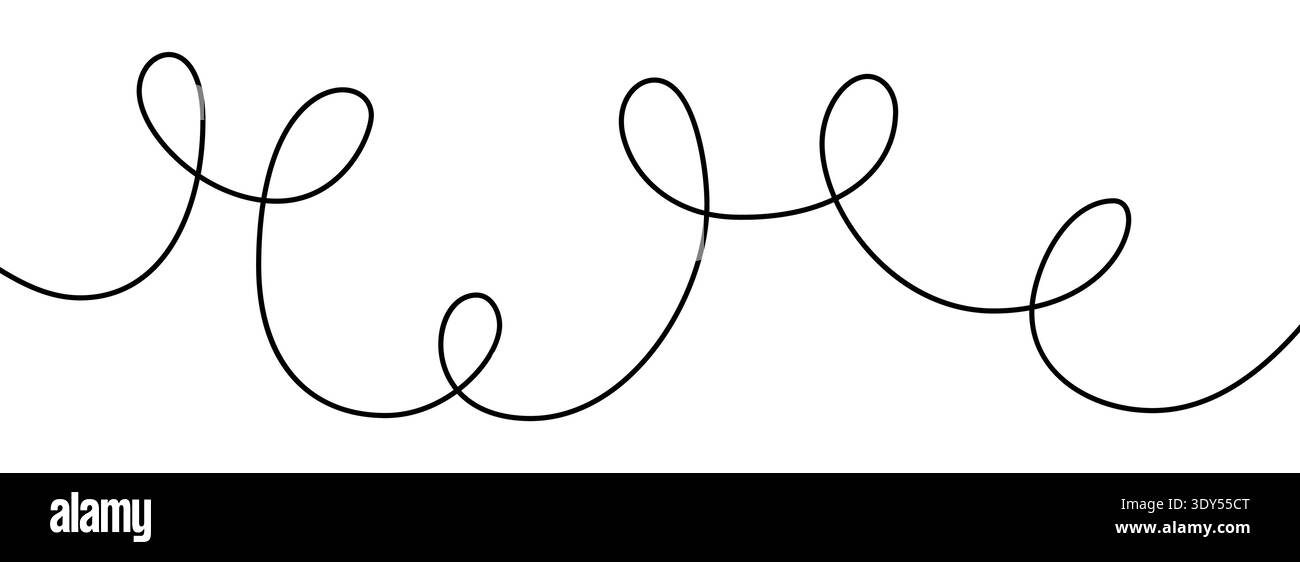 Noir lisse organique d'une ligne. Illustration de Vecteur
