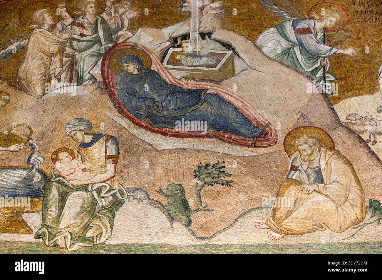 Des mosaïques byzantines présentent des scènes de la vie du Christ dans la mosquée Kariye, un site classé au patrimoine mondial de l'UNESCO à Istanbul, en Turquie Banque D'Images