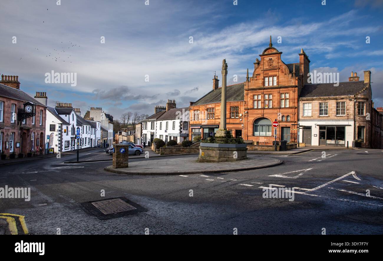 Melrose et la Mercat Cross Banque D'Images
