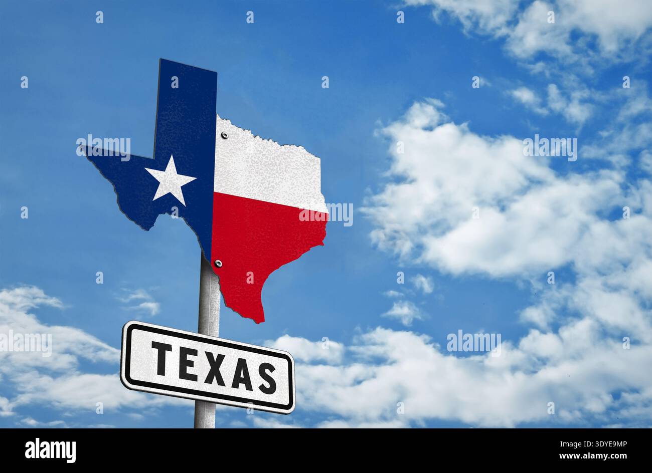 Carte du Texas sur le panneau de signalisation Banque D'Images