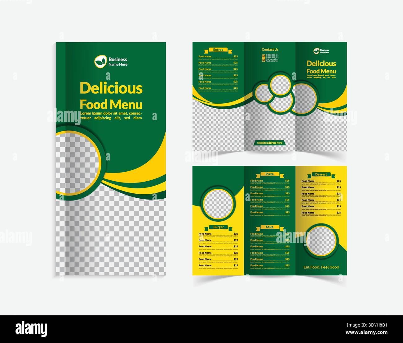 Conception de modèle de brochure Delicious Food Tri-Fold Illustration de Vecteur