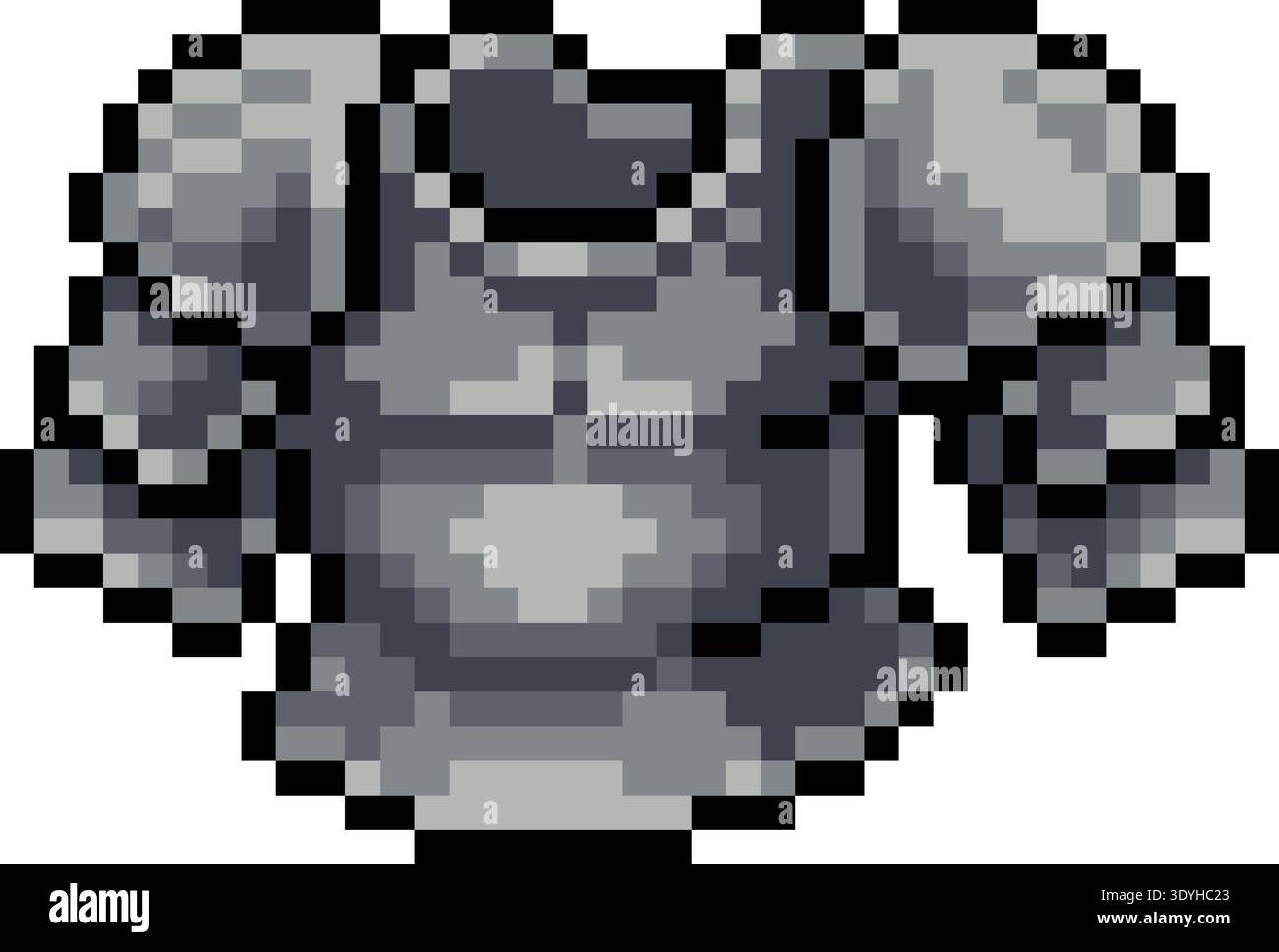 Icône de l'élément de jeu vidéo Pixel Art plate Heavy Armor Illustration de Vecteur