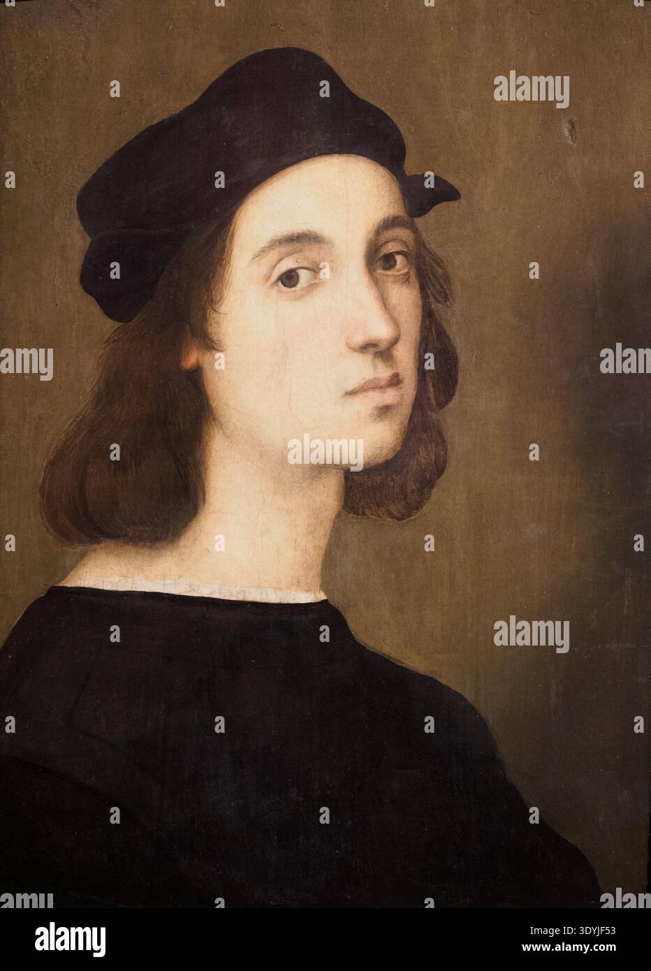 Autoportrait c. 1506 de Raphael Sanzio (1483 -1520) tempera sur bois Banque D'Images