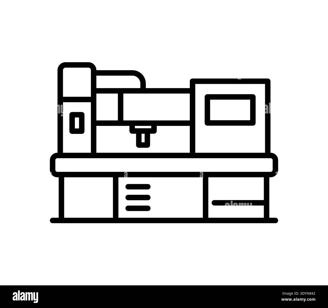 Une machine à café industrielle élégante et moderne idéale pour les cafés ou les restaurants. Mettant en valeur des lignes épurées et une esthétique minimaliste, ce design emphas Illustration de Vecteur