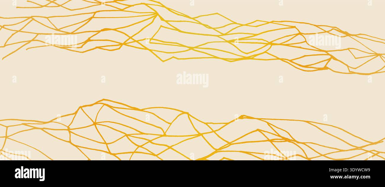 Modèle Kintsugi. Élégante surface en marbre avec des veines dorées luxueuses fractures délicates. Fond beige avec des lignes métalliques chatoyantes art japonais Illustration de Vecteur