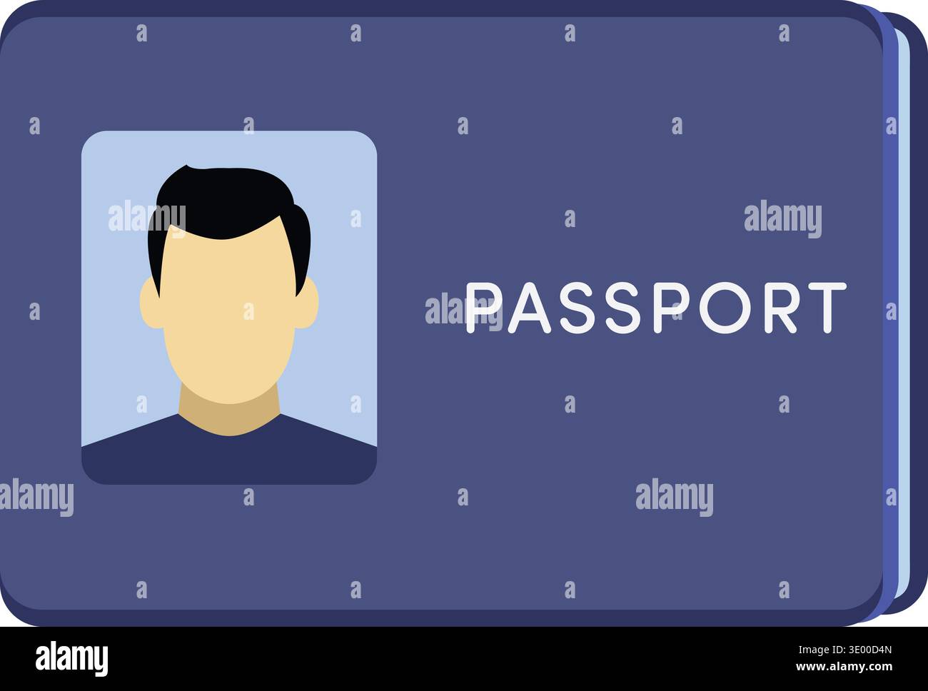 Carte d'identité de style passeport avec zone de photo de profil et le mot passeport Illustration de Vecteur