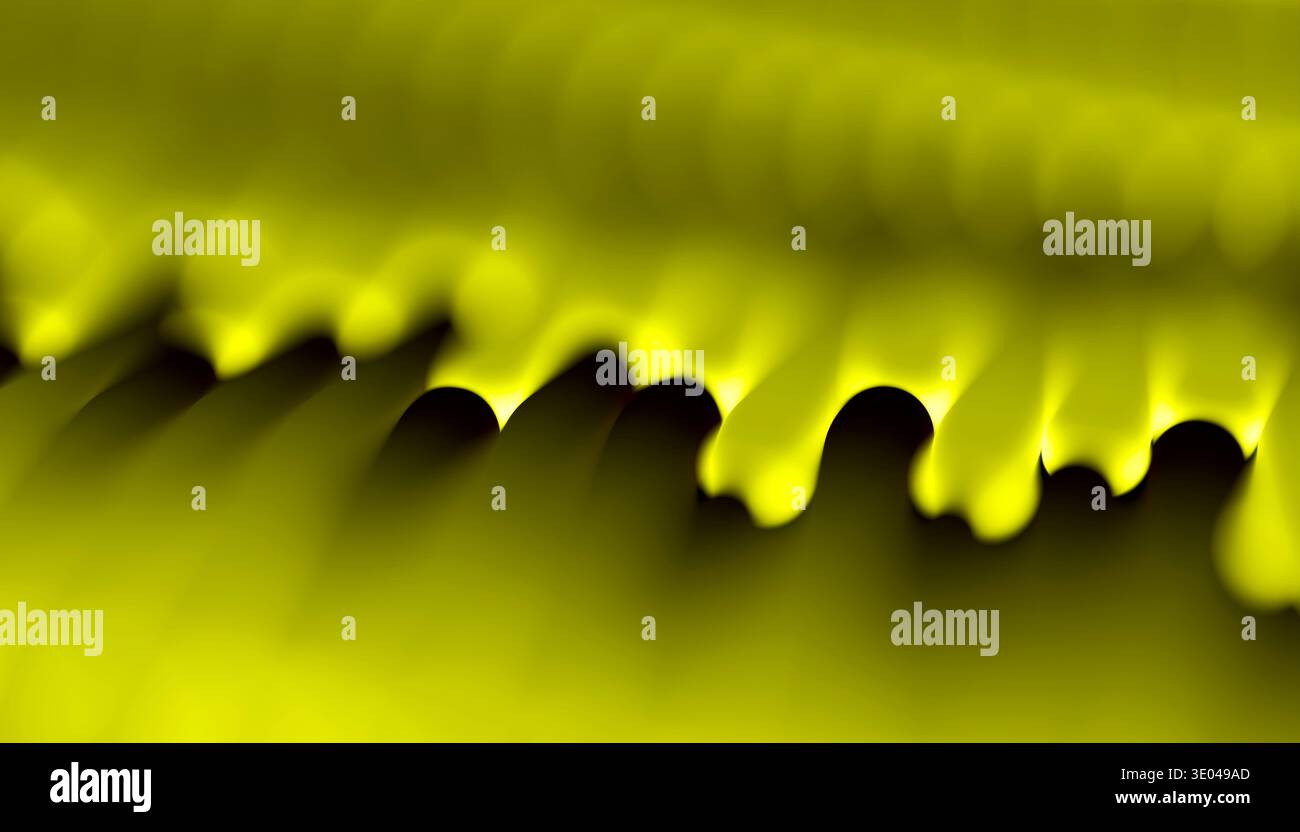 Illustration géométrique jaune abstraite avec des courbes lisses et des effets de lumière. Parfait pour les arrière-plans, les présentations ou les projets de conception créative Banque D'Images
