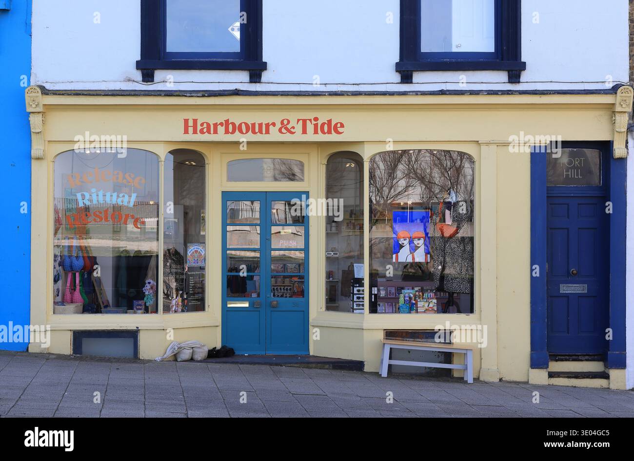 Harbour & Tide, magasin de plage durable pour la vie balnéaire branchée, sur Fort Hill, à Margate, Kent, Royaume-Uni Banque D'Images