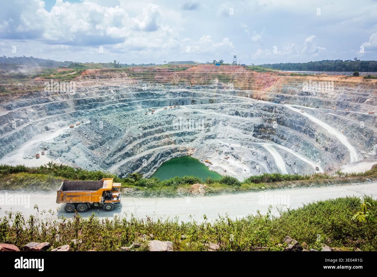 Vue d'une mine d'or à ciel ouvert en Amérique du Sud Banque D'Images