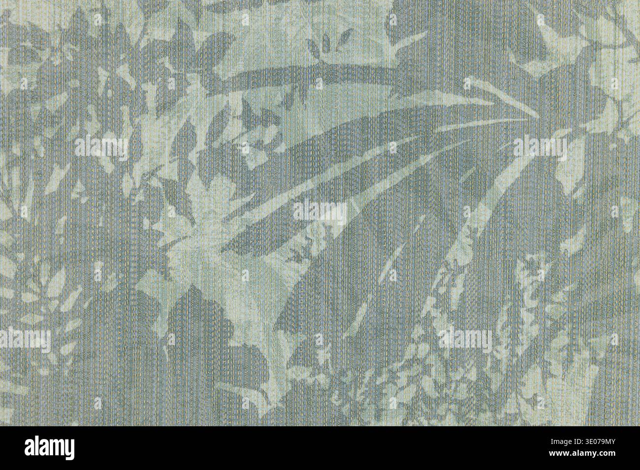 Papier peint texturé à feuilles tropicales en vert sage et gris Modern Design Banque D'Images