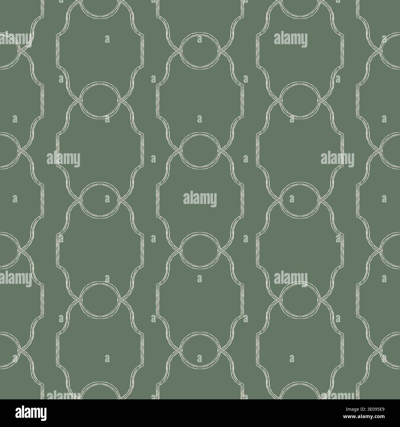 Modèle sans couture dans le style baroque vintage. Design victorien classique dessiné à la main. Un fond fantaisiste pour les invitations de mariage, l'emballage cadeau, les matériaux d'emballage, le tissu et le papier peint. Illustration vectorielle verte. Illustration de Vecteur