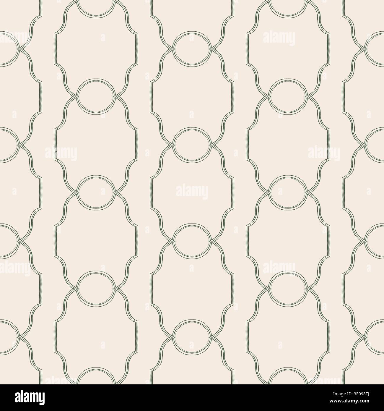 Modèle sans couture dans le style baroque vintage. Design victorien classique dessiné à la main. Un fond fantaisiste pour les invitations de mariage, l'emballage cadeau, les matériaux d'emballage, le tissu et le papier peint. Illustration vectorielle verte. Illustration de Vecteur