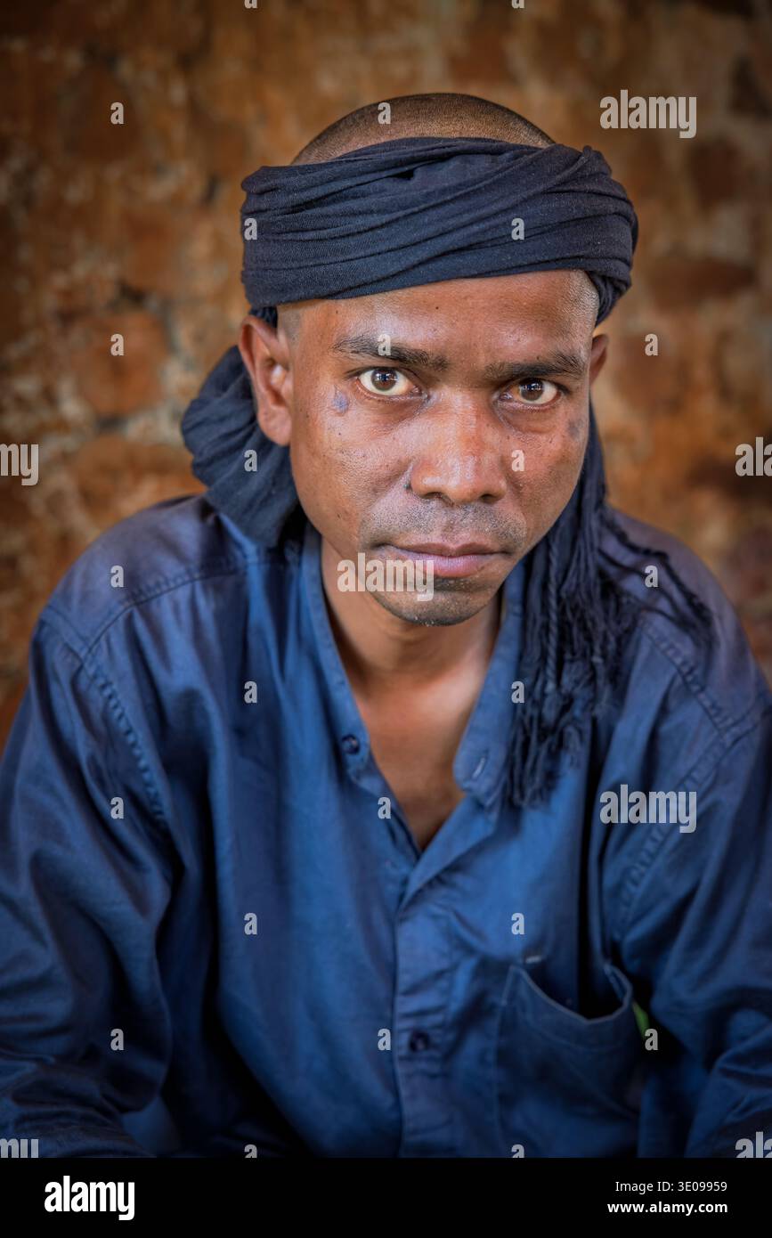 Portrait d'un homme de la région rurale d'Odisha, Inde, Banque D'Images