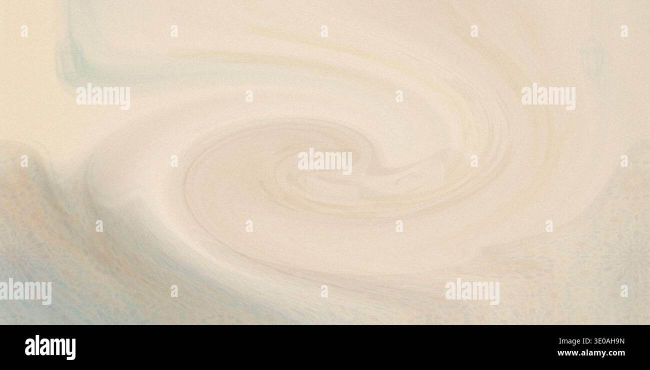 Texture aquarelle douce et délicate avec des motifs tourbillonnants dans les tons de beige et de bleu, créant une composition abstraite apaisante et sereine Banque D'Images