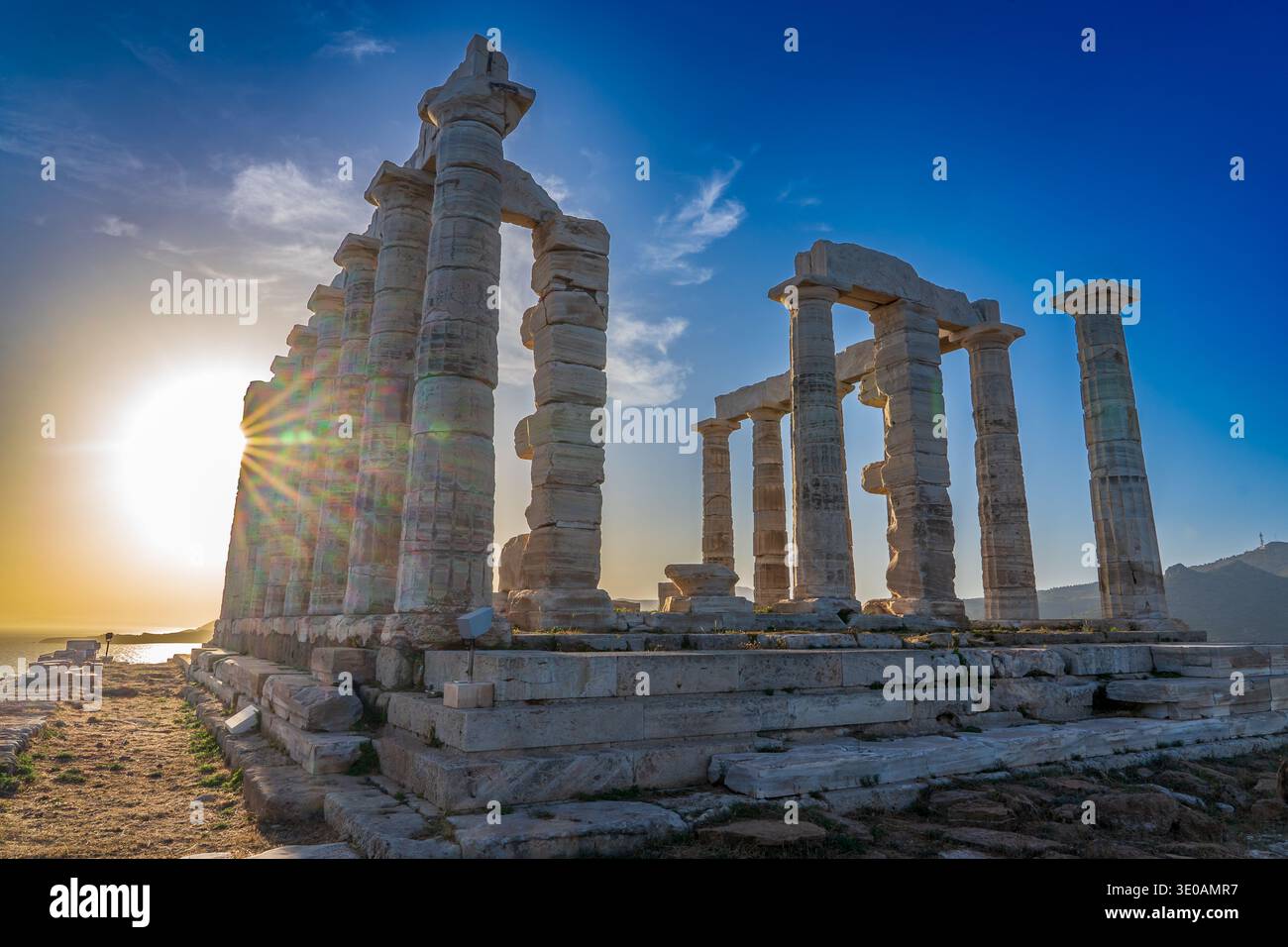 Temple de Poséidon au cap Sounion Banque D'Images