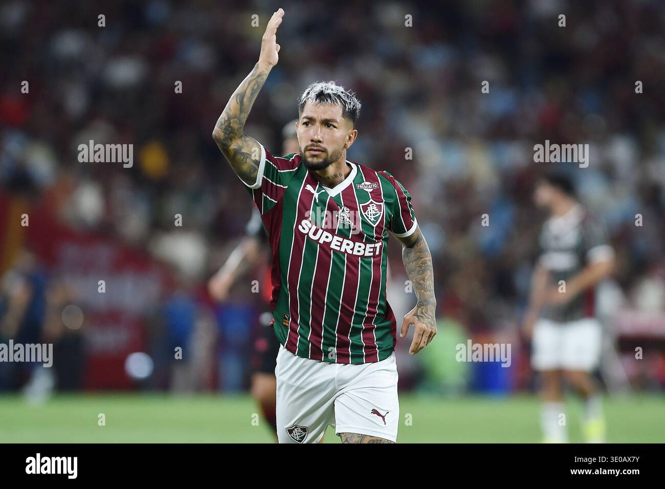 Rio de Janeiro, Brésil, 8 mars 2026. Match de football entre Fluminense et Flamengo, pour le championnat Carioca 2026, au stade Maracanã. Banque D'Images