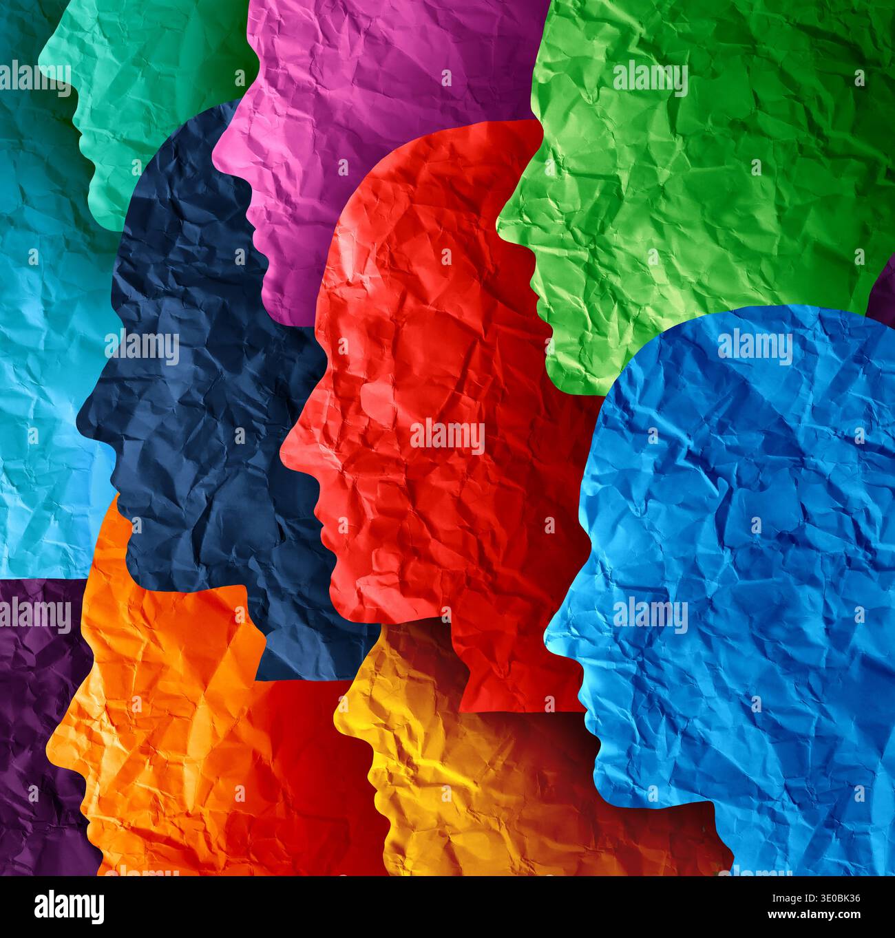 Concept de cultures diverses et de personnes diverses internationales comme une célébration de la diversité et la culture africaine asiatique et européenne comme un mu multi culturel Banque D'Images
