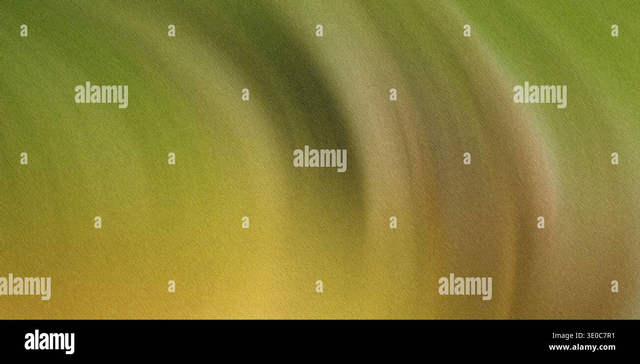 Une image créée numériquement avec un arrière-plan abstrait flou avec des nuances de vert et d'or, créant un effet fluide et fluide. Banque D'Images
