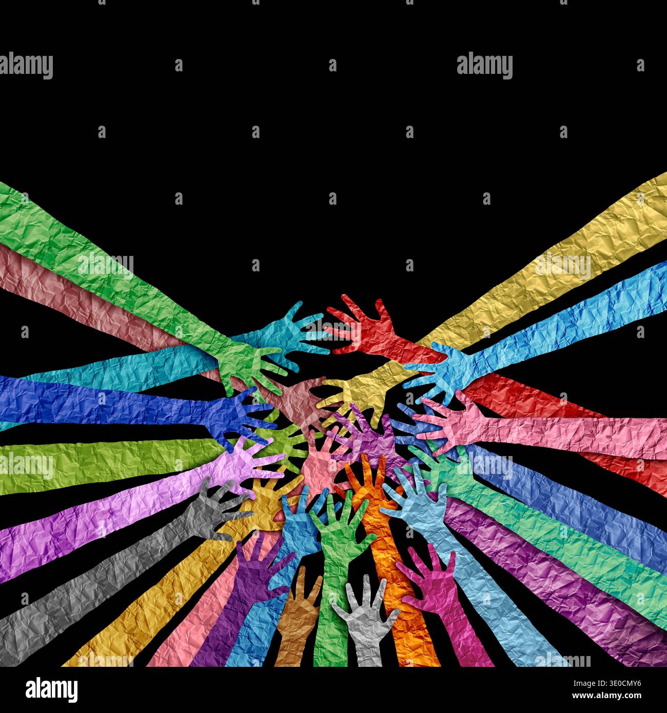 Inclusion et appartenance et concept d'appartenance comme un symbole d'appartenance et d'acceptation et d'intégration avec la diversité et le soutien des différentes cultures AS Banque D'Images