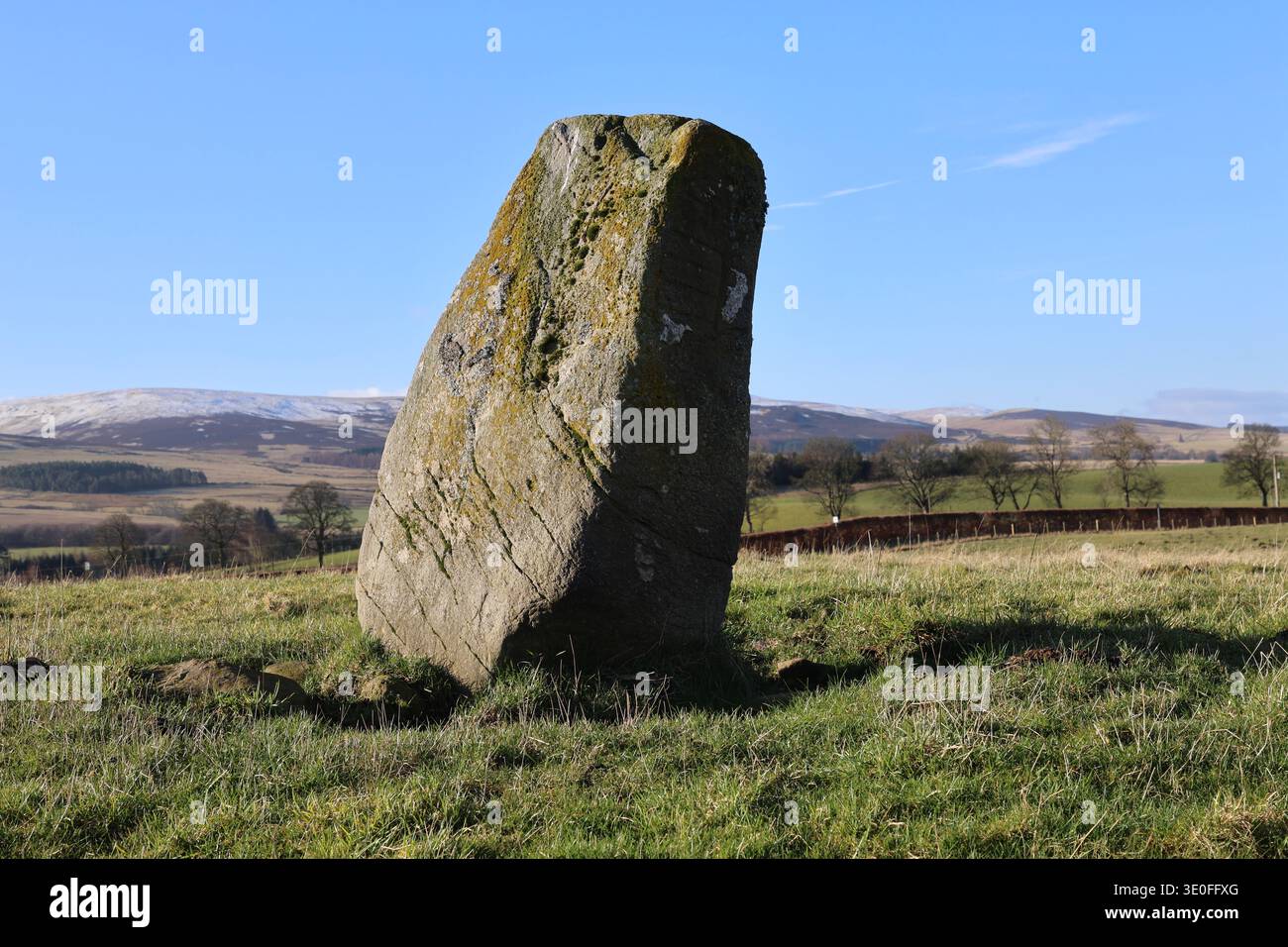 Gleneagles B pierre debout The Blackford Stone Gleneagles Scotland mars 2026 Banque D'Images