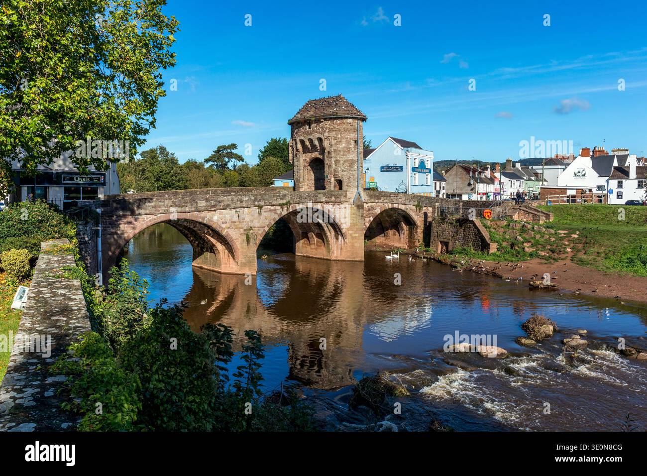 Monnow Bridge ; Monmouth ; pays de Galles ; Royaume-Uni Banque D'Images