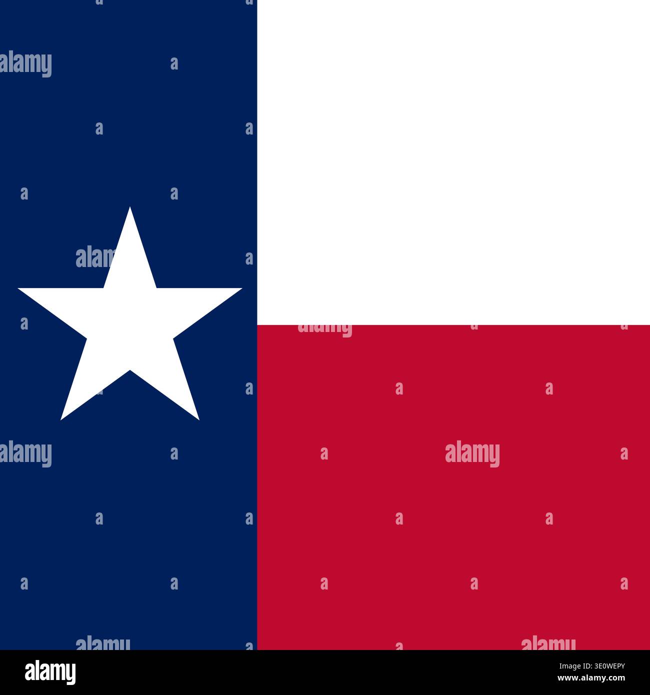 Drapeau carré de l'état du Texas. Partie des États-Unis d'Amérique. Design épuré pour une utilisation imprimée, Web ou éducative. Illustration vectorielle. Illustration de Vecteur