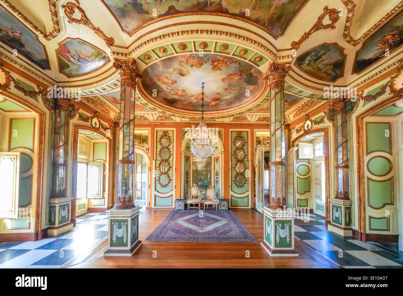 Palais Queluz (Palacio nacional queluz) intérieur, Hall des Ambassadeurs, Lisbonne, Sintra, Portugal Banque D'Images