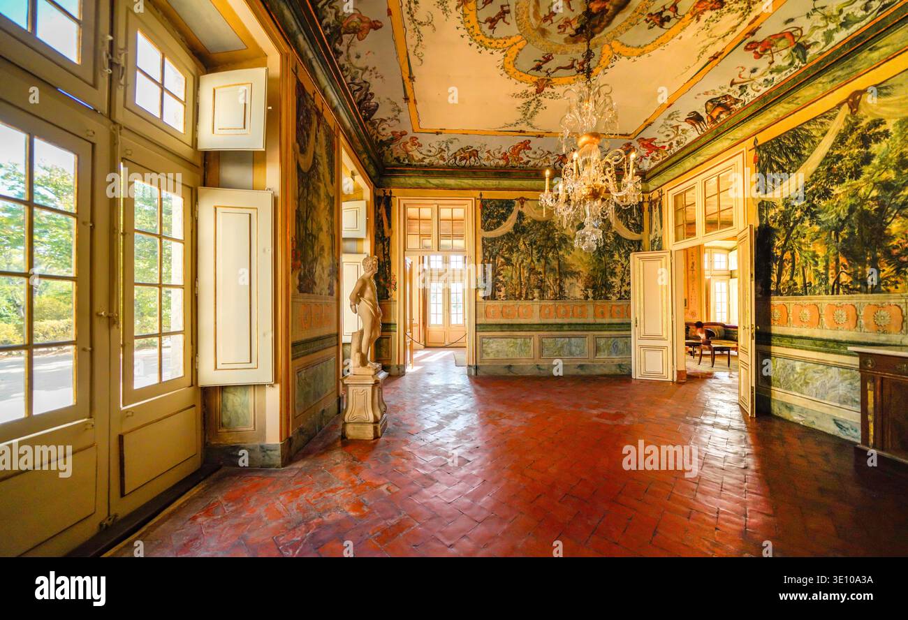 Lisbonne secrète : Intérieur du palais de Queluz (Palacio nacional Queluz), Lisbonne, Sintra, Portugal Banque D'Images