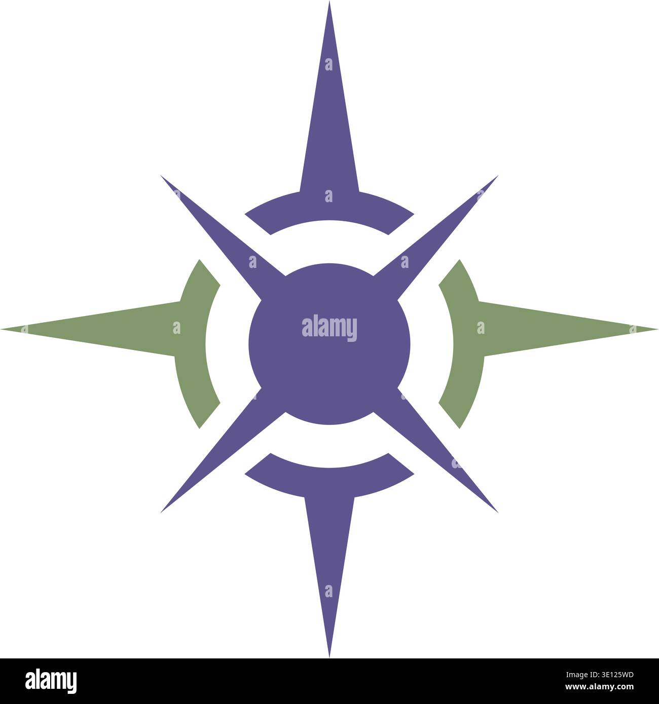 Un logo de boussole minimaliste représentant la direction, la navigation et l'exploration. Doté de lignes géométriques épurées dans un bleu et gris professionnel Illustration de Vecteur