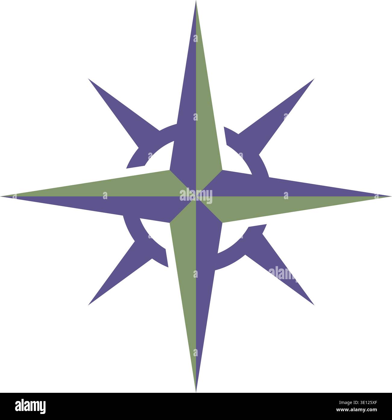 Un logo de boussole minimaliste représentant la direction, la navigation et l'exploration. Doté de lignes géométriques épurées dans un bleu et gris professionnel Illustration de Vecteur