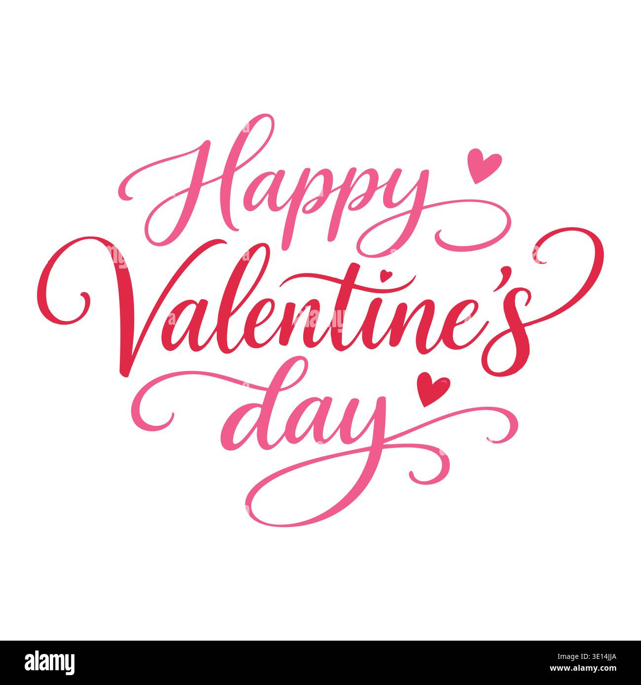 Joyeux Saint Valentin décoratif calligraphie salutations lettrage Illustration de Vecteur