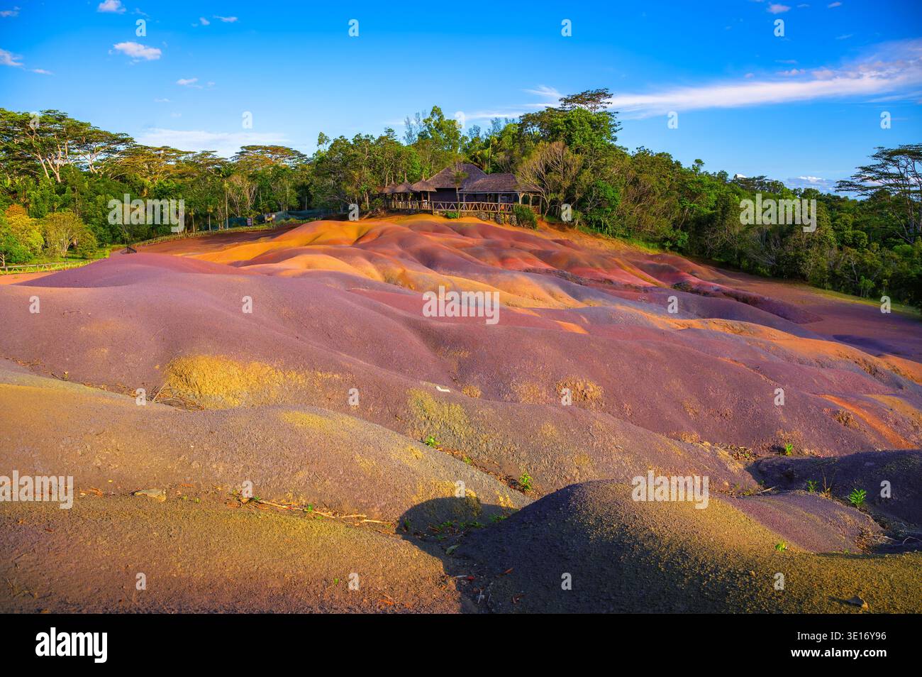 Géoparc de Terre sept couleurs de Chamarel, Maurice, Afrique Banque D'Images