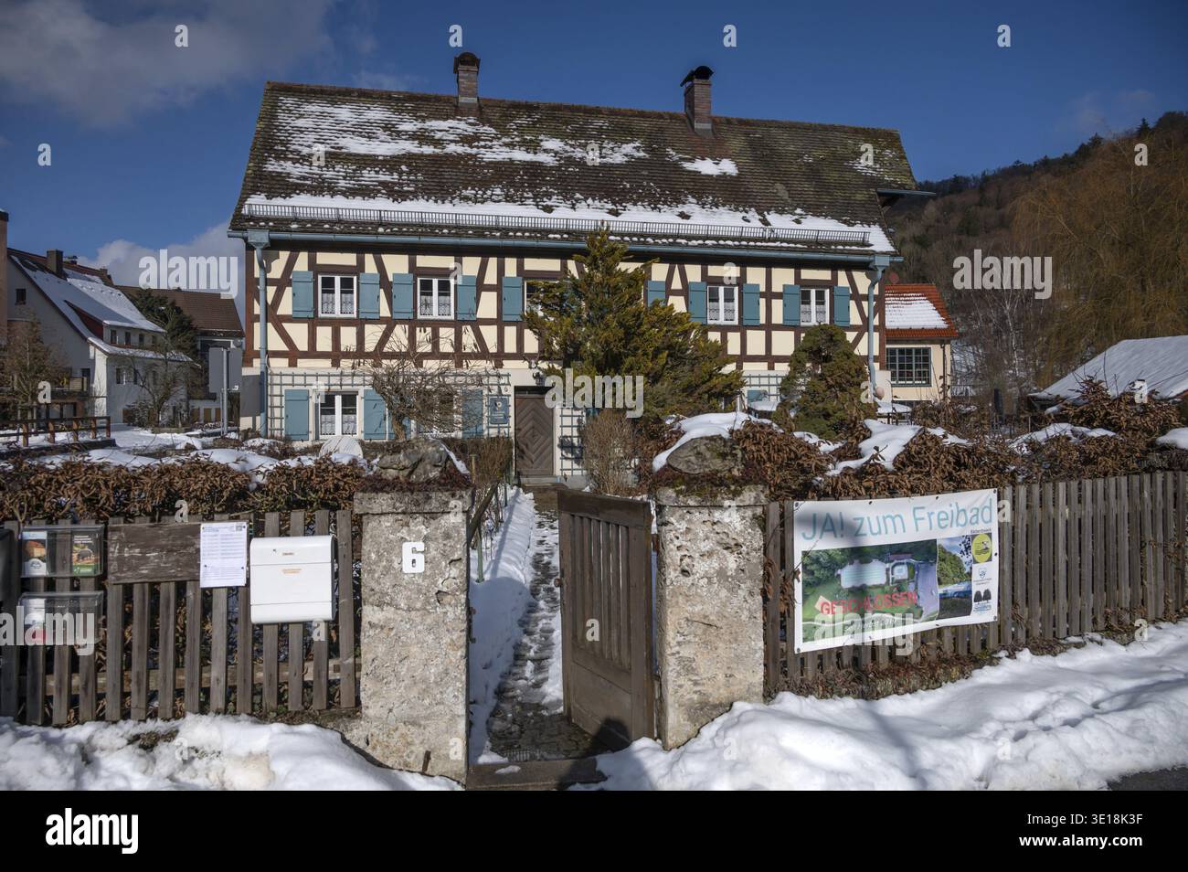 Historisches Fachwerkwohnhaus, Egloffstein, haute-Franconie, Bavière, Allemagne Banque D'Images