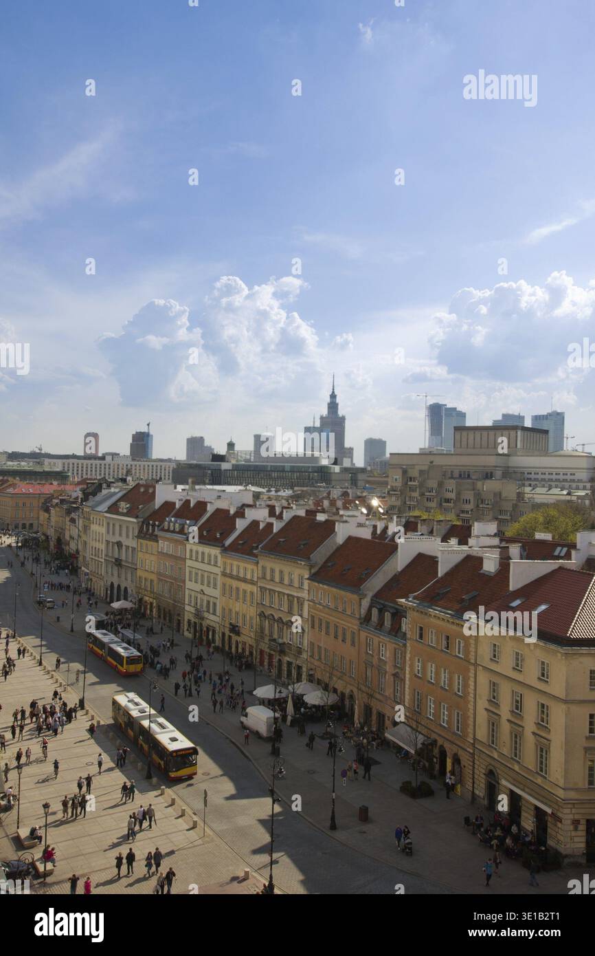 Vieux centre-ville (Krakowskie Przedmiescie) de Varsovie, Pologne Banque D'Images