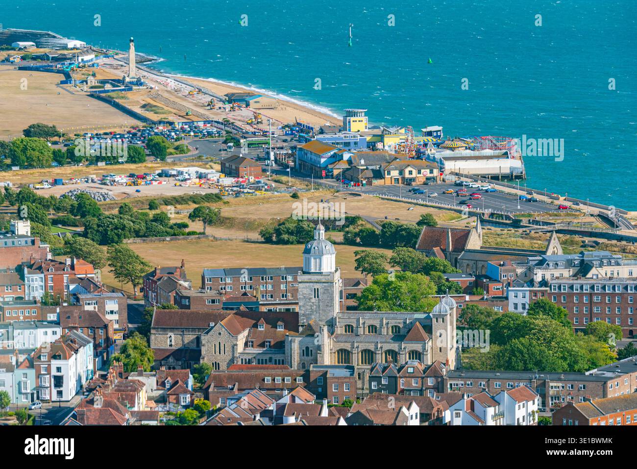 Vue aérienne de la vieille ville de Portsmouth, England.IMAGE Banque D'Images