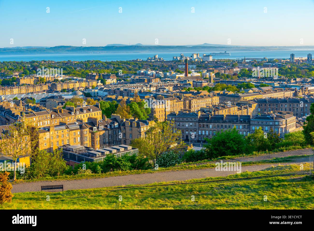 Vue aérienne du quartier portuaire d'Édimbourg, Scotland.IMAGE Banque D'Images