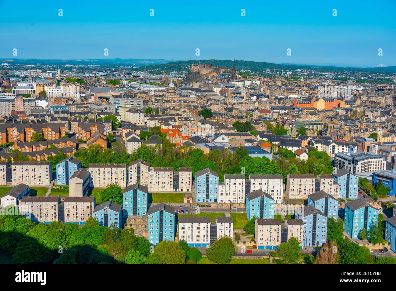 Vue panoramique du château d'Édimbourg en Scotland.IMAGE Banque D'Images