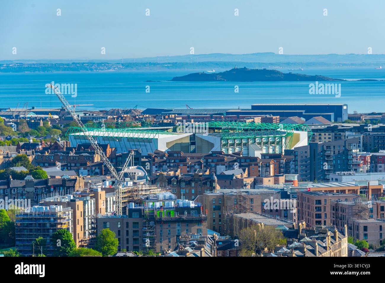 Vue aérienne du quartier portuaire d'Édimbourg, Scotland.IMAGE Banque D'Images