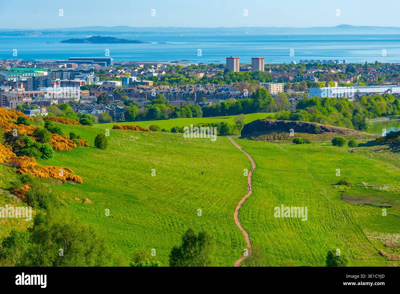 Vue aérienne du quartier portuaire d'Édimbourg, Scotland.IMAGE Banque D'Images