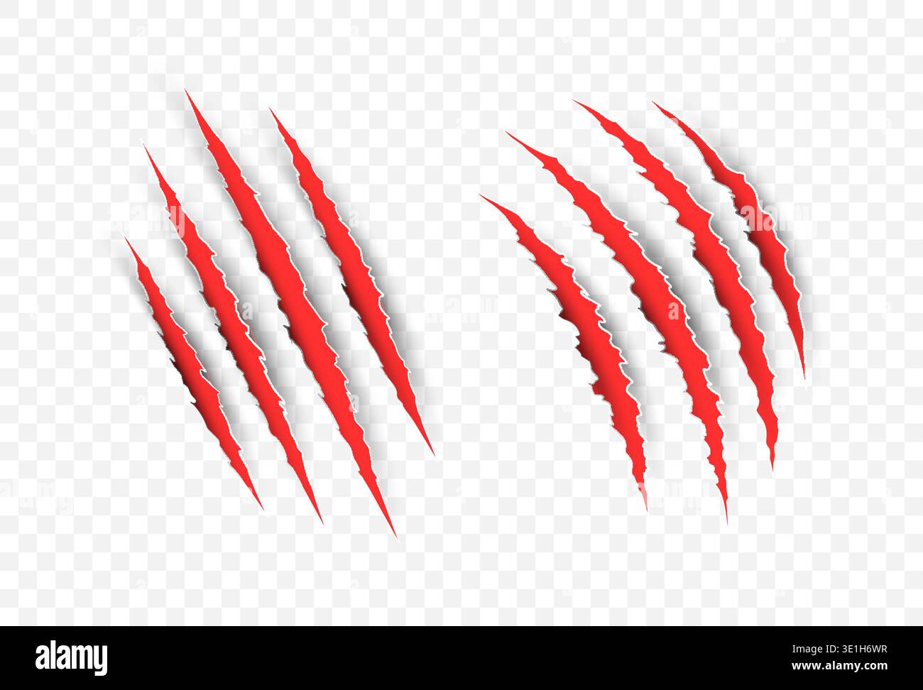 Griffe de gratter marque tigre ours icône de patte rouge. Animal lion slash griffe vecteur de forme de monstre sauvage design. Illustration de Vecteur