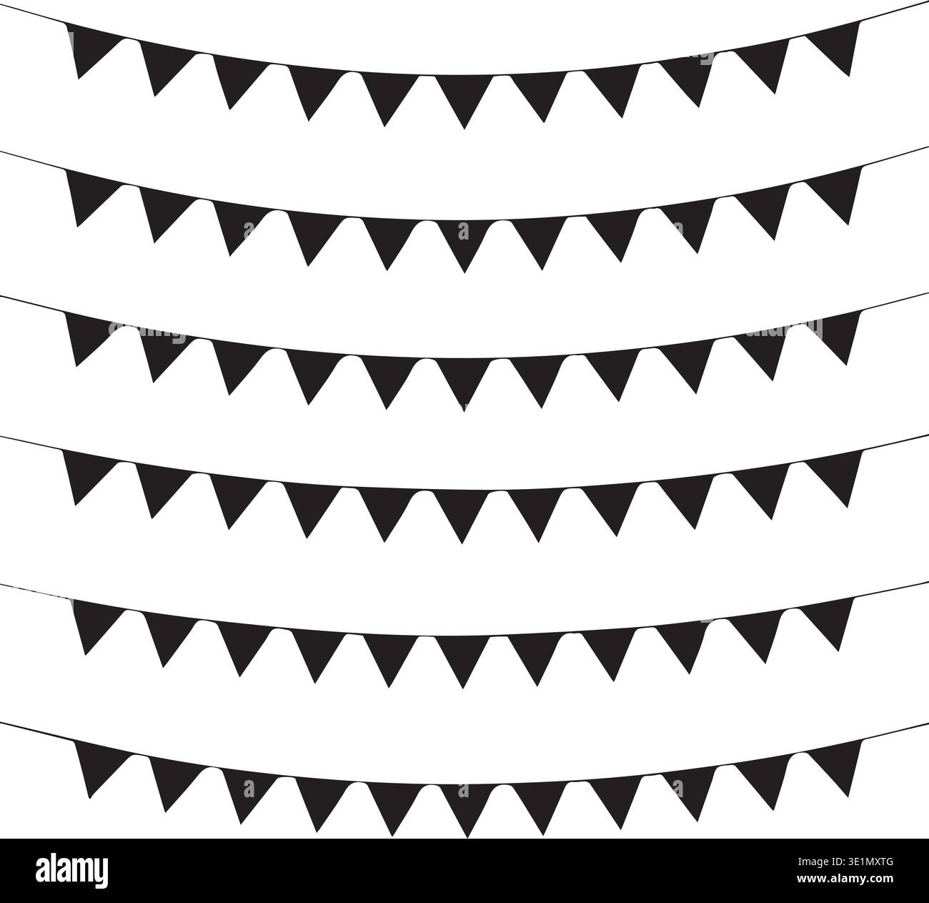 Bandoulière triangulaire noire Pennant Banner Silhouette Vector Illustration de Vecteur