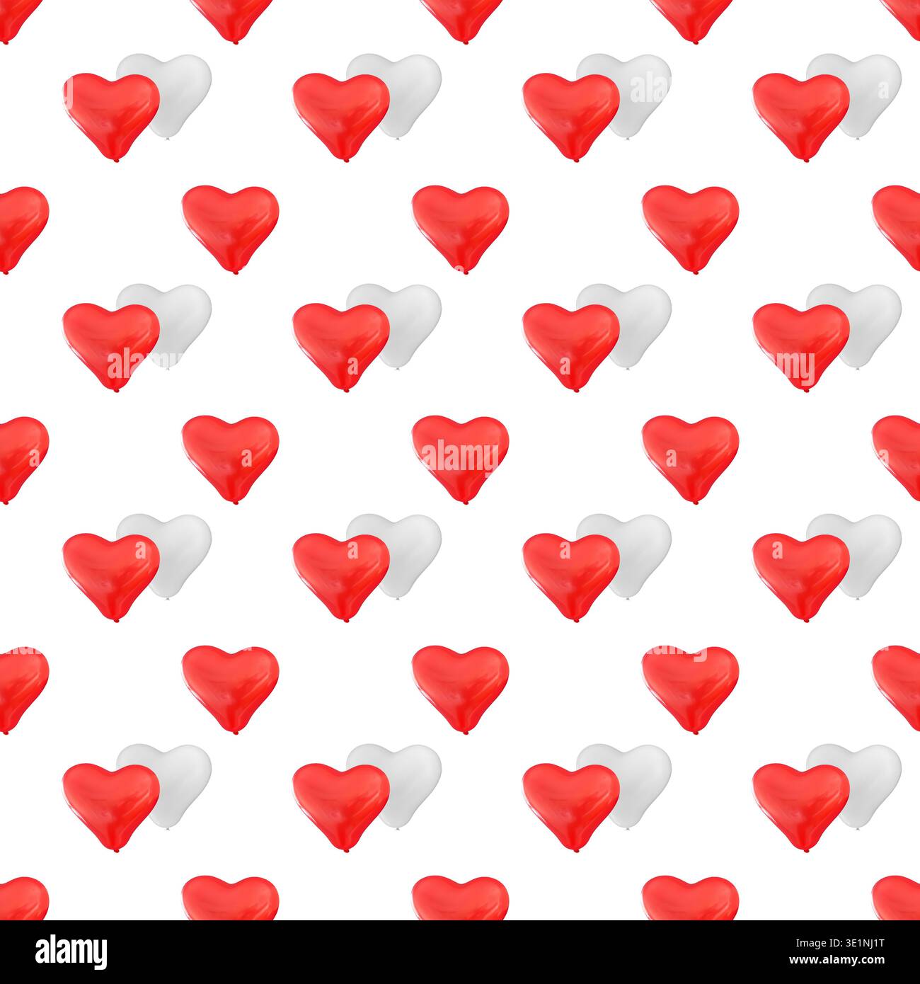 Fond de motif sans couture de ballons en forme de coeur rouge Banque D'Images