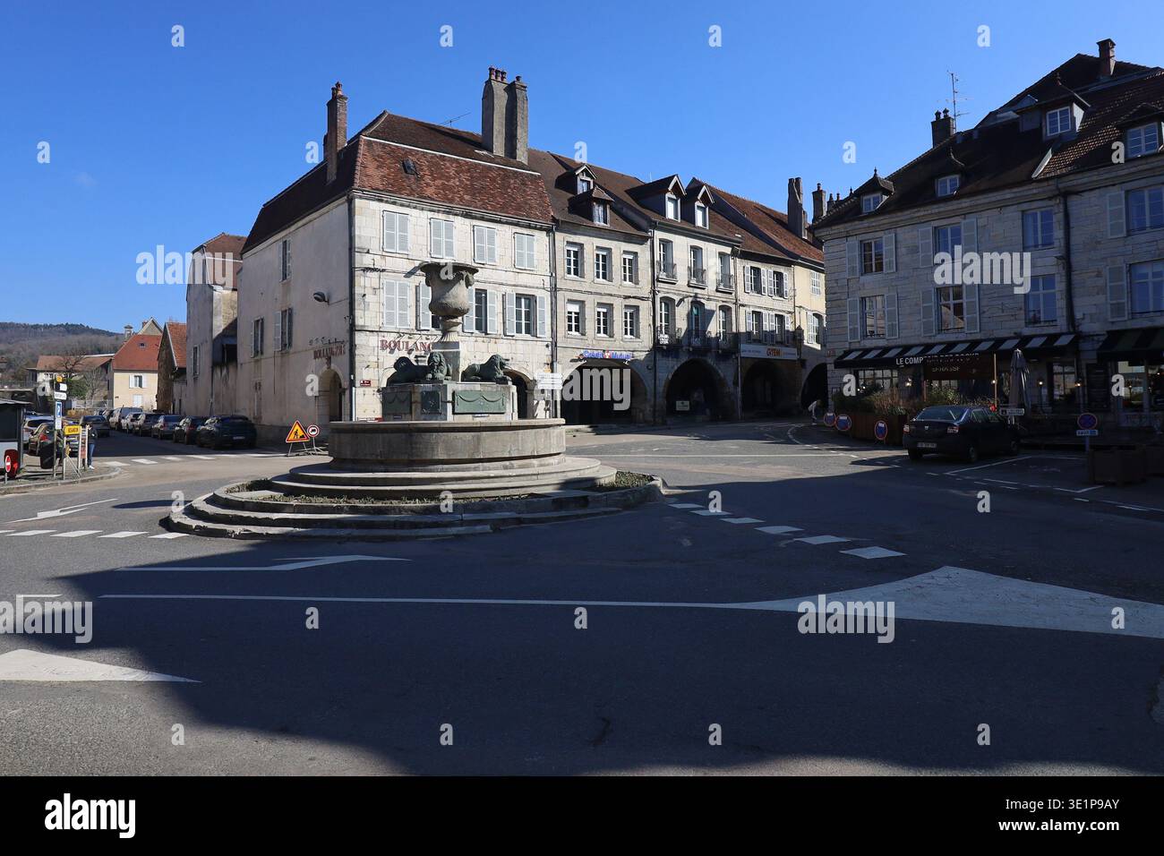 Place de la liberté, Arbois, Jura, France Banque D'Images
