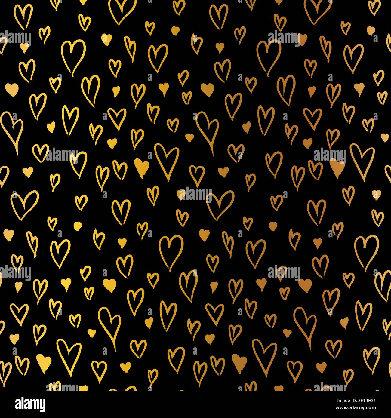 Boho Gold Black Grunge Seamless Pattern. Décoration de luxe dessinée à la main Illustration de Vecteur