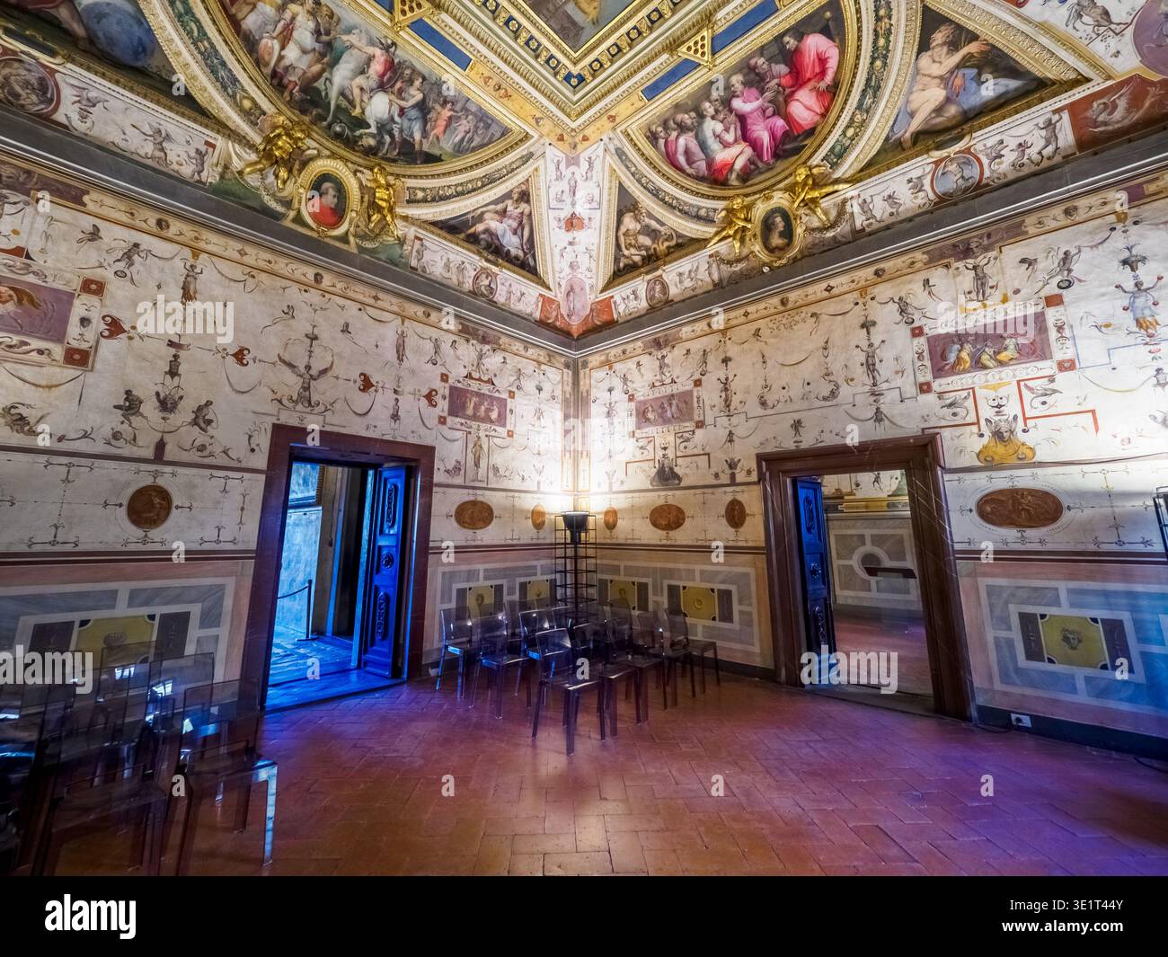Hall de Lorenzo le magnifique dans les appartements de Léon X - le Palazzo Vecchio - Florence, Italie Banque D'Images